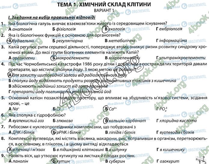 ГДЗ Біологія 9 клас сторінка Стр.16 (1)